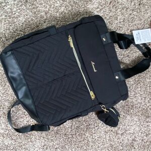 Black Quilted diaper Bag by Loveook
